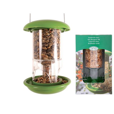 Dieren in de tuin Vogels voeren Hangvoedertafel met ketting Plastic voedersilo  (FB118)