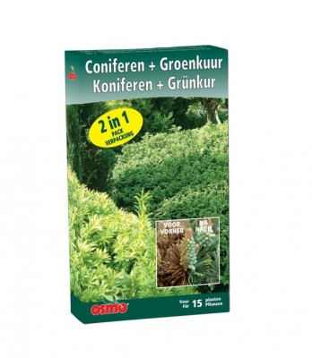 Meststoffen online 1,5 kg Bio tuinmest NPK 6-5-7( 4) Osmo 1,5 kg Bio Coniferenmest + groenkuur NPK 5-3-4(+10) Osmo  (Bio coniferenmest+groenkuur)