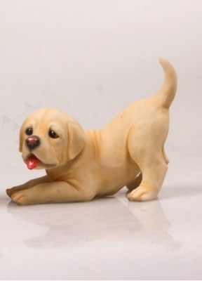 Levensechte beelden Dierenbeelden levensecht Levensechte zittende big roze Labrador 18 cm knielend  (3138S)