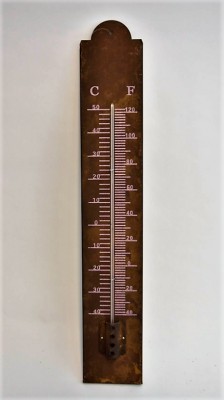 Tuingereedschappen Thermo- en regenmeters Thermometer op wandplaat 45 cm Thermometer geroest metaal L  (WJ81220)