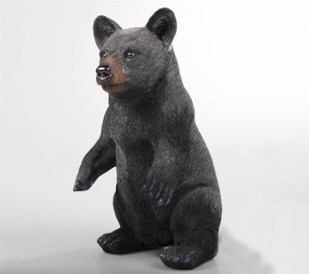 Levensechte beelden Dierenbeelden levensecht Zwarte beer staand 40 cm Zwarte beer staand 40 cm  (3381A)