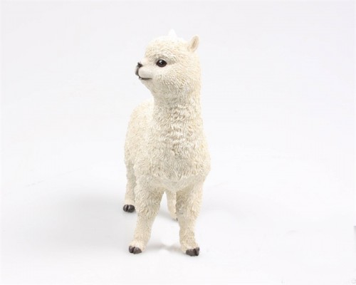 Levensechte beelden Dierenbeelden levensecht Egeltjes per 3 assortiment 6 cm Alpaca staand wit 24x12x31  (Alpaca wit 3698W)