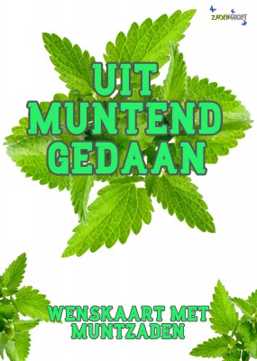 Zadengroet Ik zet je in het zonnetje Uitmuntend gedaan + muntzaden  (HTK110)