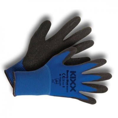 Tuingereedschappen Tuinhandschoenen Heren tuinhandschoenen Heren tuinhandschoenen Large katoen met PVC Kixx Handschoenen Beasty Blue mt 10  (900331)