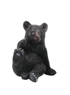 Levensechte beelden Dierenbeelden levensecht Levensechte Duif WIT 19x20x11 Zwarte beer zittend 15 cm hoog  (3379)