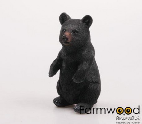 Levensechte beelden Dierenbeelden levensecht Zwarte beer staand 15 cm hoog  (3379 beer staand)