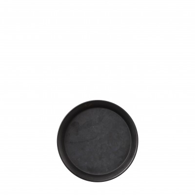 Amberblokjes, raspen en geurbranders Geurbrander Vesuvius keramiek combi Elba metalen bord, zwart, d16 cm  (WJ1073454)