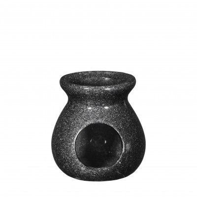 Amberblokjes, raspen en geurbranders Schotel EBI cement donker grijs 8 cm Geurbrander Vesuvius keramiek zwart  (WJ36009)