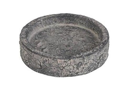 Amberblokjes, raspen en geurbranders Elba metalen bord, zwart, d16 cm Schotel EBI cement donker grijs 8 cm  (WJ36051)