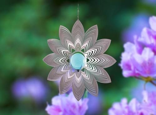 Windspinners Windspinners van RVS Art Design Azalea Flower 35 mm aqua kogel  (735484)