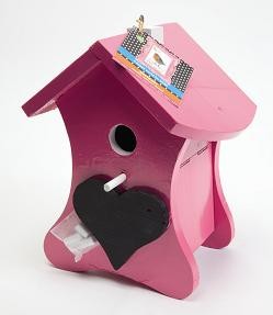 Applaus topper met klaproos Dieren in de tuin Nestkasten en vogelhuisjes Nestkast Buzzy Birds krijt Roze  (TP889272)