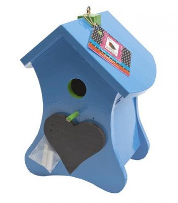 Applaus topper met klaproos Dieren in de tuin Nestkasten en vogelhuisjes Nestkast Buzzy Birds krijt Blauw  (TP889274)