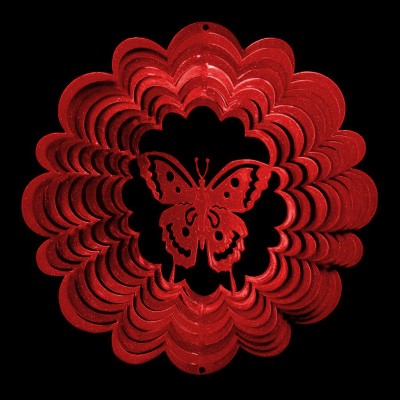 Windspinners Windspinners klein Animated Dragonfly disc 15 cm Butterfly 1045-KLEIN-ROOD  (H1004)