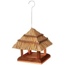 Dieren in de tuin Vogels voeren Voedertafel hangend met rieten dak Voedertafel hangend met rieten dak (FB96) Dieren in de tuin Vogels voeren Voedertafel hangend met rieten dak Voedertafel hangend met rieten dak (FB96)