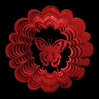 Windspinners Windspinners groot Designer GB Flower 25 cm Butterfly 1045-GROOT-ROOD  (H1000)