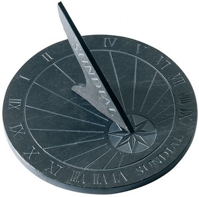 media Leisteen Leisteen Zonnewijzer rond.  (K1010)