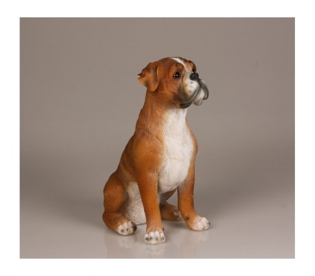 Levensechte beelden Dierenbeelden levensecht Boxer Stone Lite 20x13x26 middel  (MI3079)