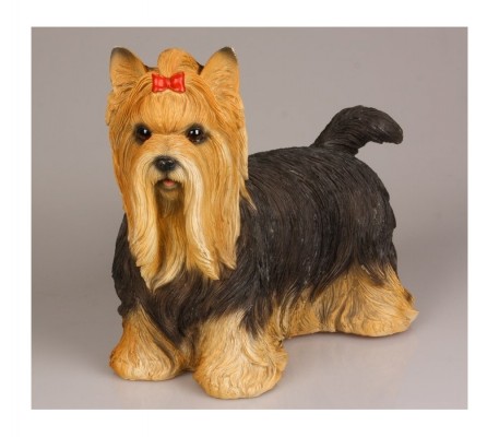 Levensechte beelden Dierenbeelden levensecht Yorkshire terrier Stone Lite 30x15x25  (MI3076)