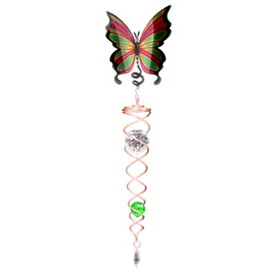 Windspinners Spiralen Spiraal Crystal Twister 8068-5 lilarose Designer CT Butterfly groen  (ISTWC120-4)